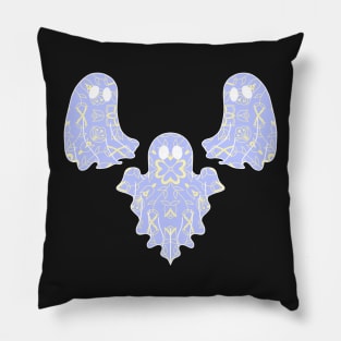 Halloween Ghost Native Ojibwe Floral by Niibidoon Pillow