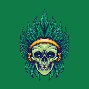 Cannabis leaves - Skull With Weed Leaves T-Shirt