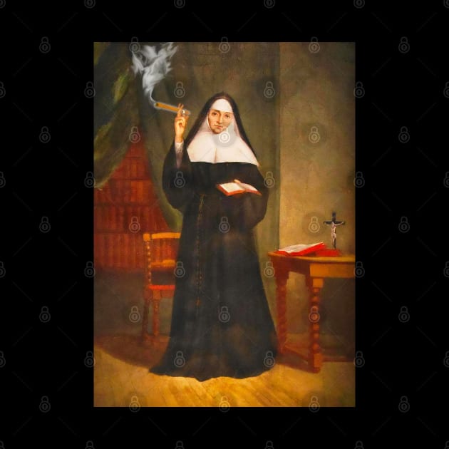Holy Smoke! Cigar Smoking Nun by BullShirtCo