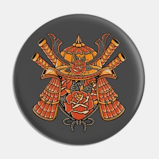 helmet rose samurai Pin