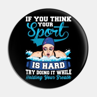 Swim Quotes Gift Swimming tee Swim Coaches Gifts Swimmer Pin