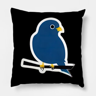 Perched and Playful: A Vibrant Blue Bird Design Pillow