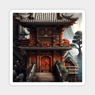 Buddhist temple painting Magnet