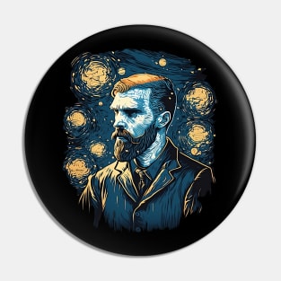 Van Gogh: Starry Portrait Pin