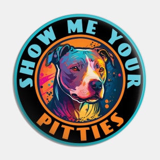 Retro Sunset Pit Bull Pin