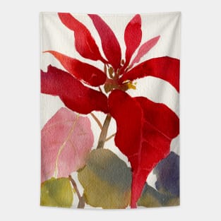 Poinsettia Watercolor Tapestry