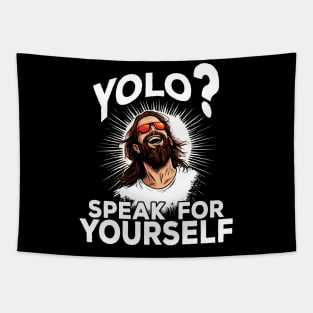 Jesus YOLO Meme Funny Christian Easter Tapestry