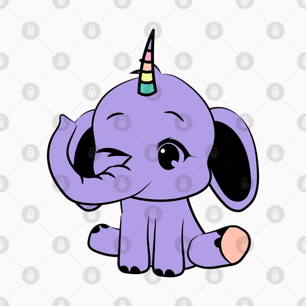 Elephanticorn, the combination of an adorable baby elephant and a unicorn by All About Nerds