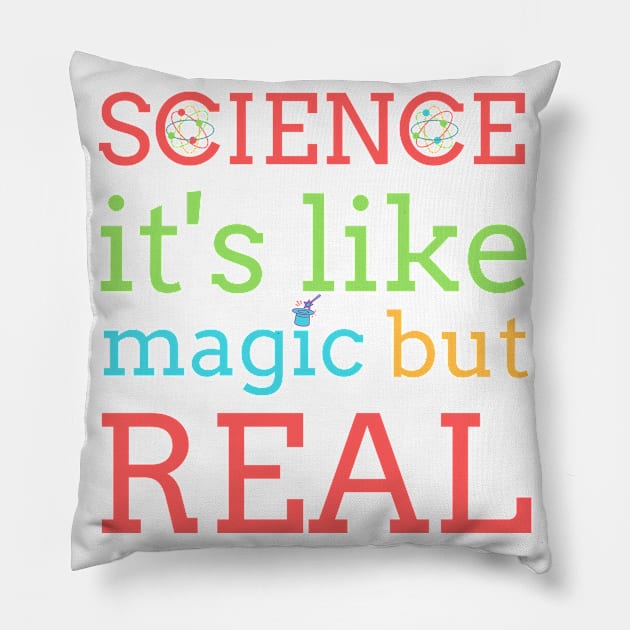 Science It's Like Magic But Real Pillow by BestOfArtStore