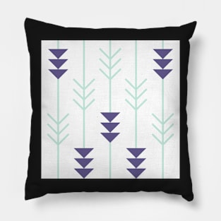 Boho Chic Blue Arrow Pattern Pillow