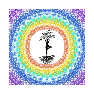 Yoga tree pose with zen doodle T-Shirt