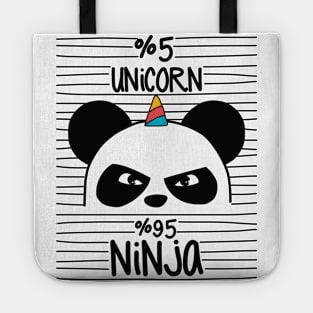 Ninja x Unicorn Cute Panda Funny Kids Girls Design Tote