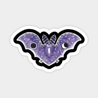 Purple and Black long eared Space Bat Magnet