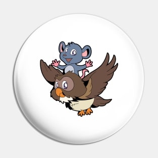 Little mouse riding owl Pin