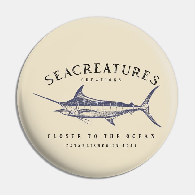 Blue Marlin Pin by Seacreatures