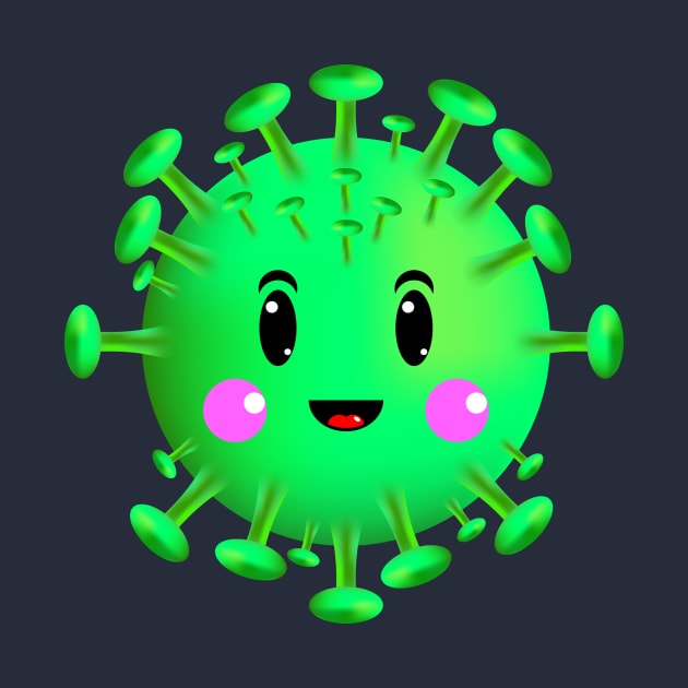 corona virus cute green 3d by wari93