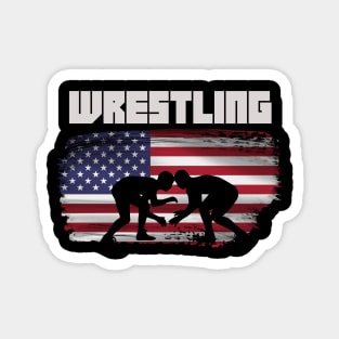 Wrestling USA Flag Magnet