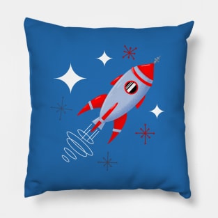 Retro Rocket Pillow