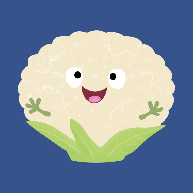 Cute happy cauliflower vegetable cartoon by FrogFactory