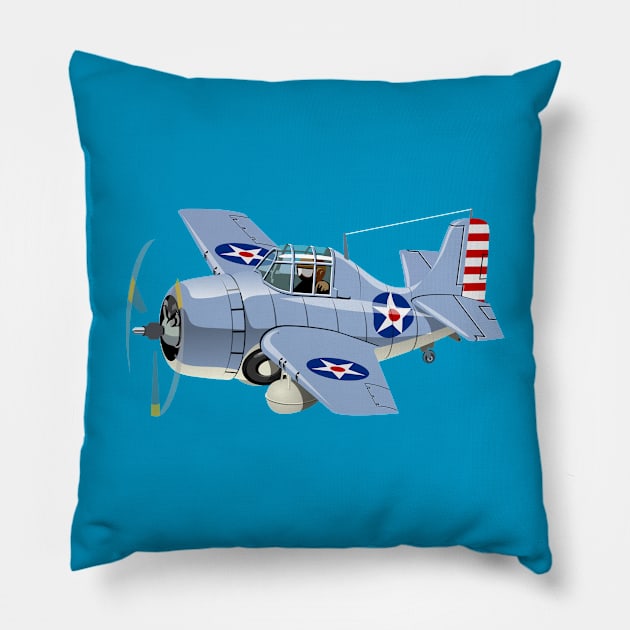 Cartoon fighter Pillow by Mechanik