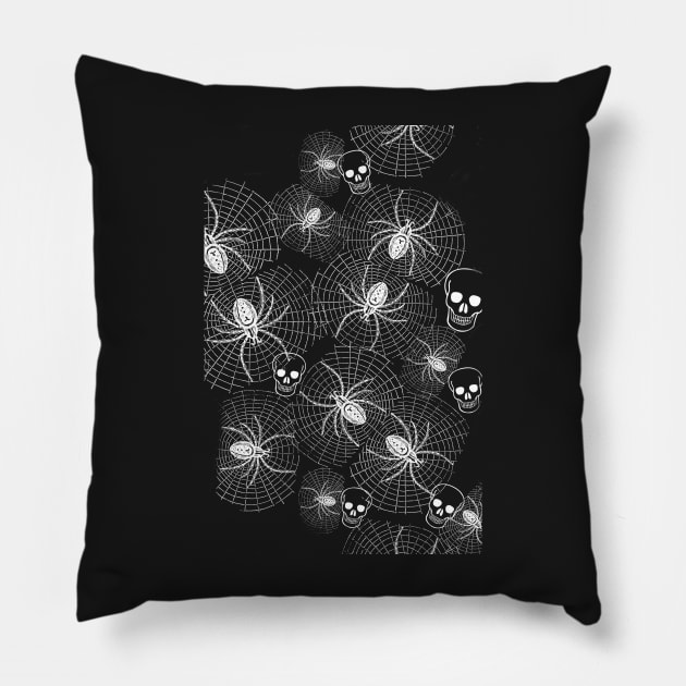 Spiders and Skulls Inverted Pillow by RoxanneG