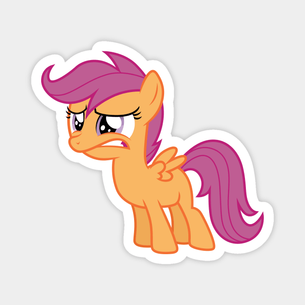 Scootaloo watching Apple Bloom 1 Magnet by CloudyGlow