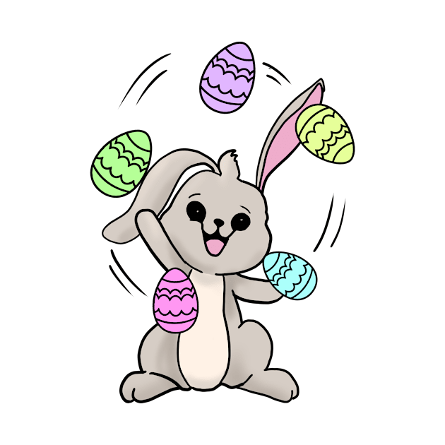 Rabbit juggling eggs happy easter 2021 egg hunt by Mesyo