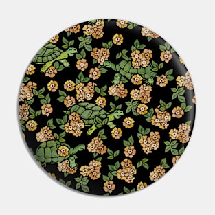 Flower Turtles Pin