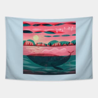 Early Morning Whale Tapestry