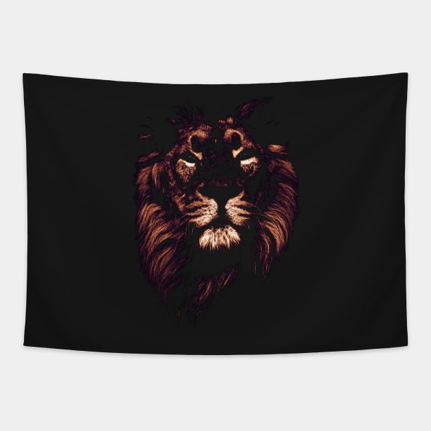 colored lion, indian lion Tapestry by hottehue