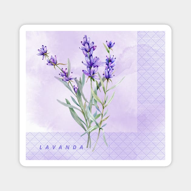 Flor Lavanda Magnet by FunPrintCraftTienda