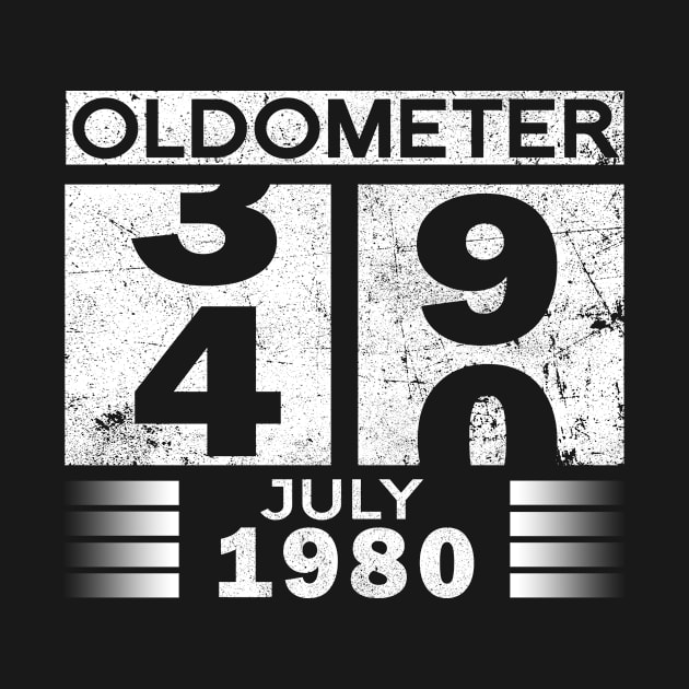 Oldometer 39-40 Born In July 1980 Funny 40th Birthday Gift by Kens Shop