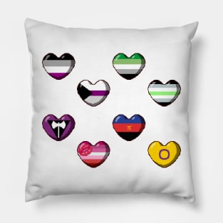 Pride Flags Heart Pixel Art Pack 2 Pillow