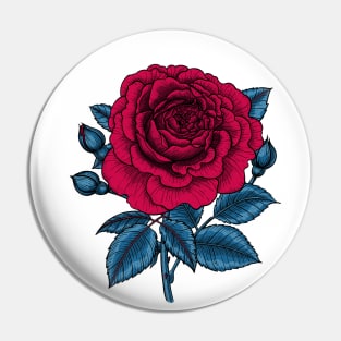 Red rose 2 Pin