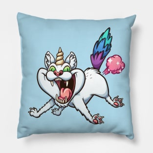 Crazy farting caticorn Pillow