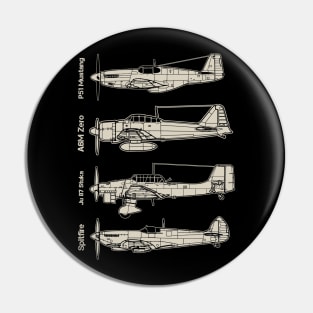 WW2 Iconic Planes Pin