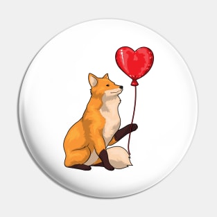 Fox Heart Balloon Pin