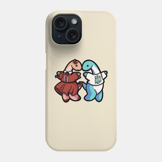 hugadino cute dinosaur couple longneck Phone Case by hugadino