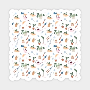 Pattern with Gardening elements Magnet