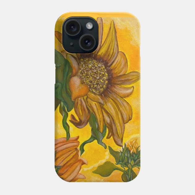 Sunflower Blooms Phone Case by Terrisart