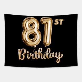 81st Birthday Gifts - Party Balloons Gold Tapestry