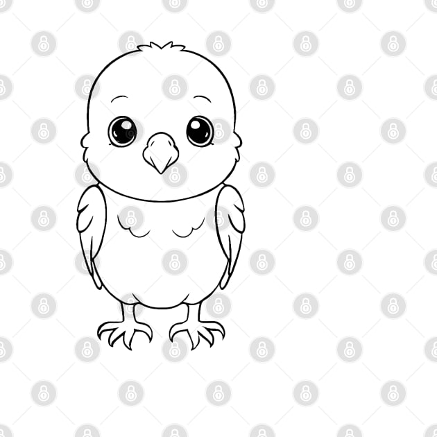 Cute Baby Budgie Animal Outline by Zenflow