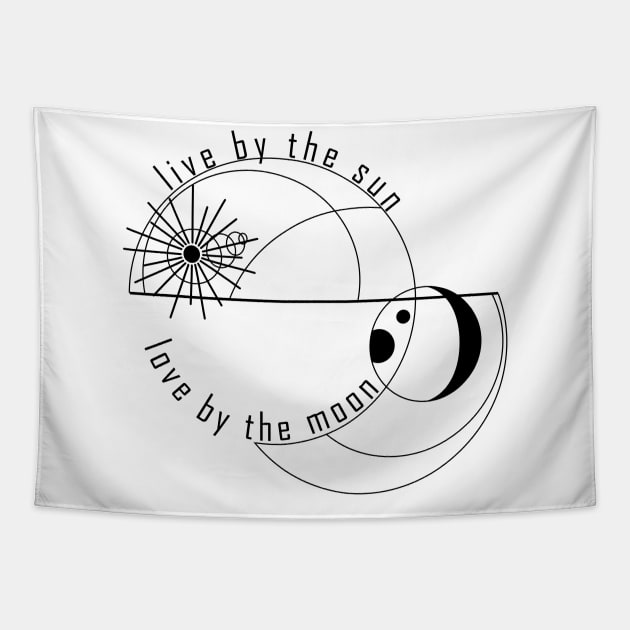 Sun Moon Romantic Love Live Lifestyle Classic Gift Happiness Geometric Symmetric Circles Valentine Partner Adventure Freedom Romance Lover Tapestry by Kibo2020