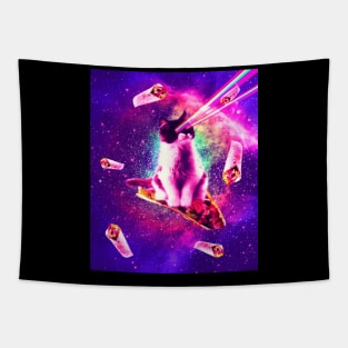 Outer Space Taco Cat - Rainbow Laser Eyes, Burrito Tapestry