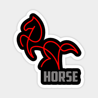 RED LINE HORSE Magnet