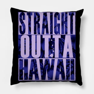 Straight Outta Hawaii Floral (blue) by Hawaii Nei All Day Pillow