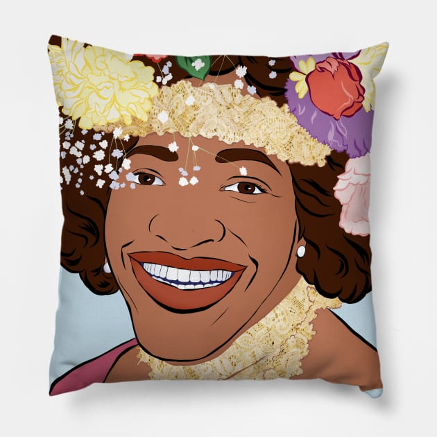 Marsha P Johnson: No Pride For Some Of Us Without Liberation For All Of Us Pillow by FabulouslyFeminist