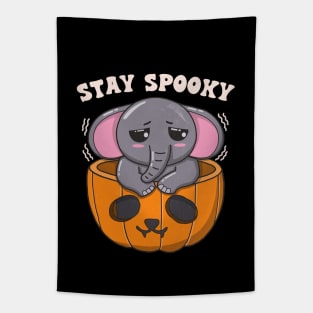 Cute Elephant Stay Spooky Tapestry