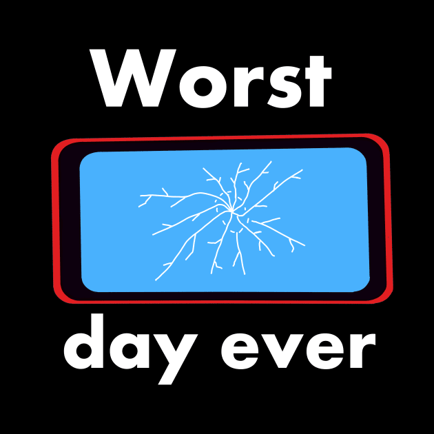 Worst day ever damaged smartphone by Cute Tees Kawaii