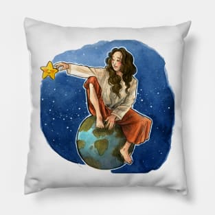 Wondering through the NightSky Watercolour Pillow